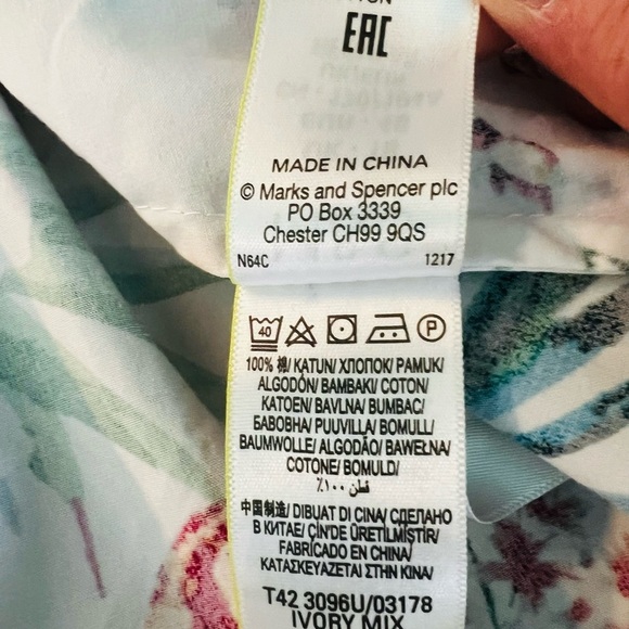 Per Una Multi-color Buttoned Tropical Bird Pattern Belted Dress Size 18 - Picture 12 of 13